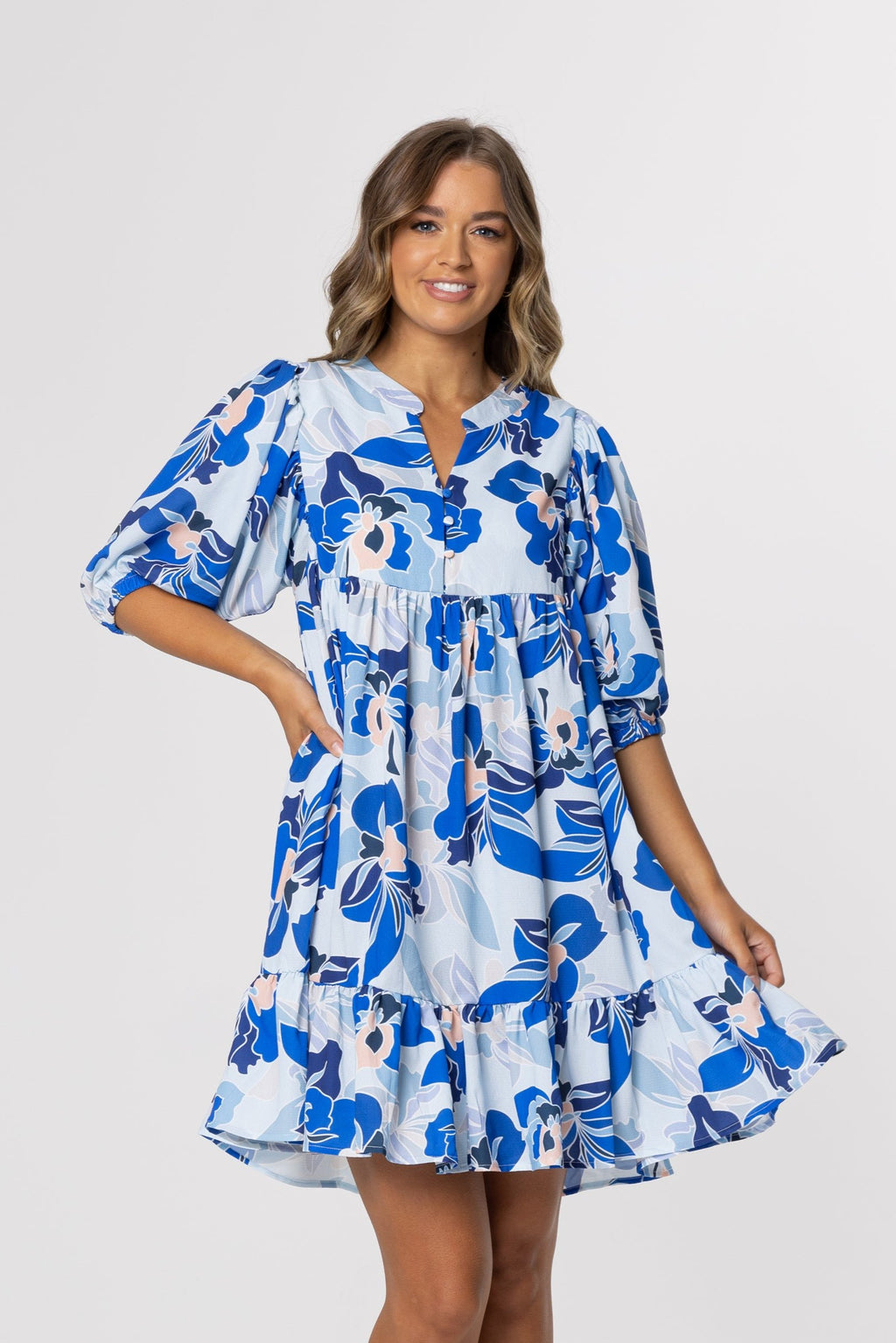 PRE-ORDER: ALEX DRESS - Multi Blue