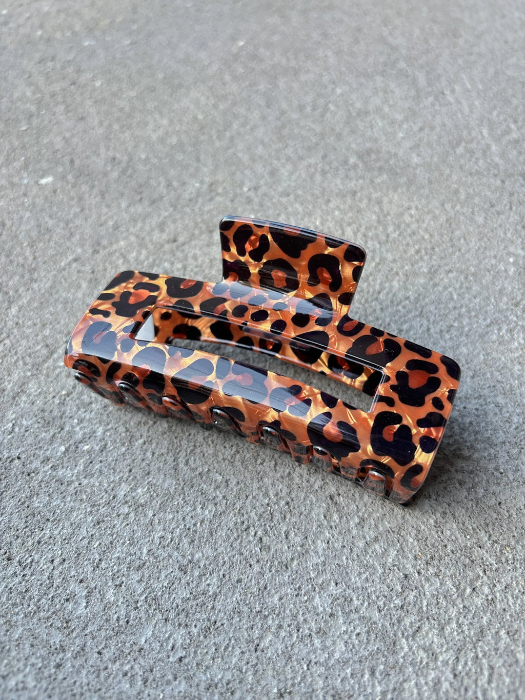 RECTANGULAR CLAW CLIP - Leopard