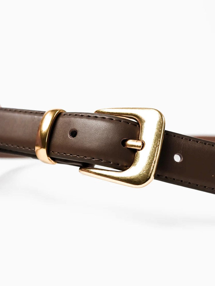 Greta Thin Genuine Leather Belt