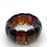 ADELE BEADED RESIN BANGLE - Dark Tort