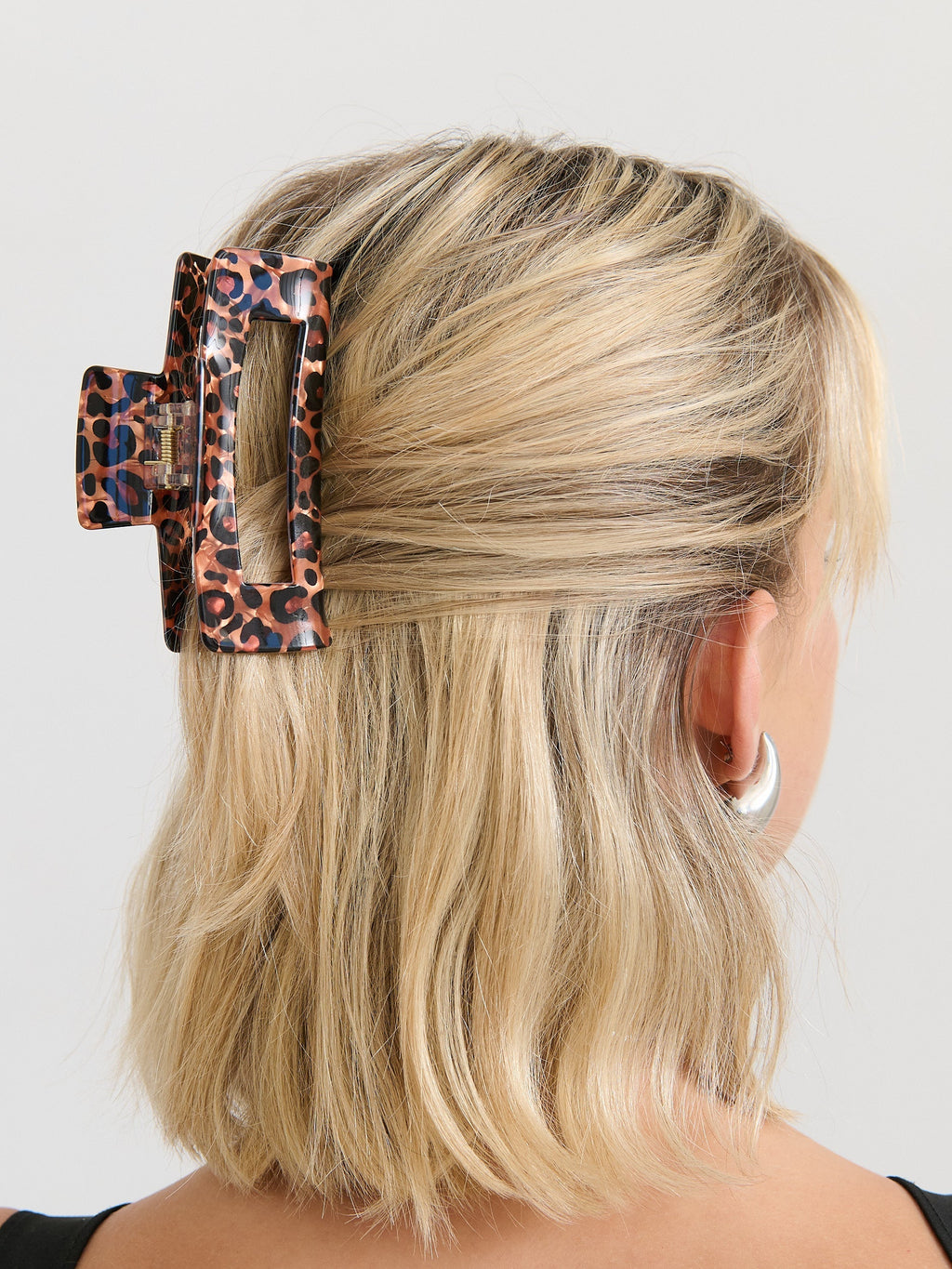 RECTANGULAR CLAW CLIP - Leopard