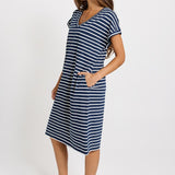Betty Basics Zena T-Shirt Dress in Navy Stripe - view 3