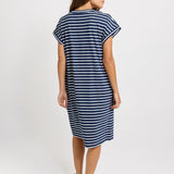 Zena T-Shirt Dress - Navy Stripe