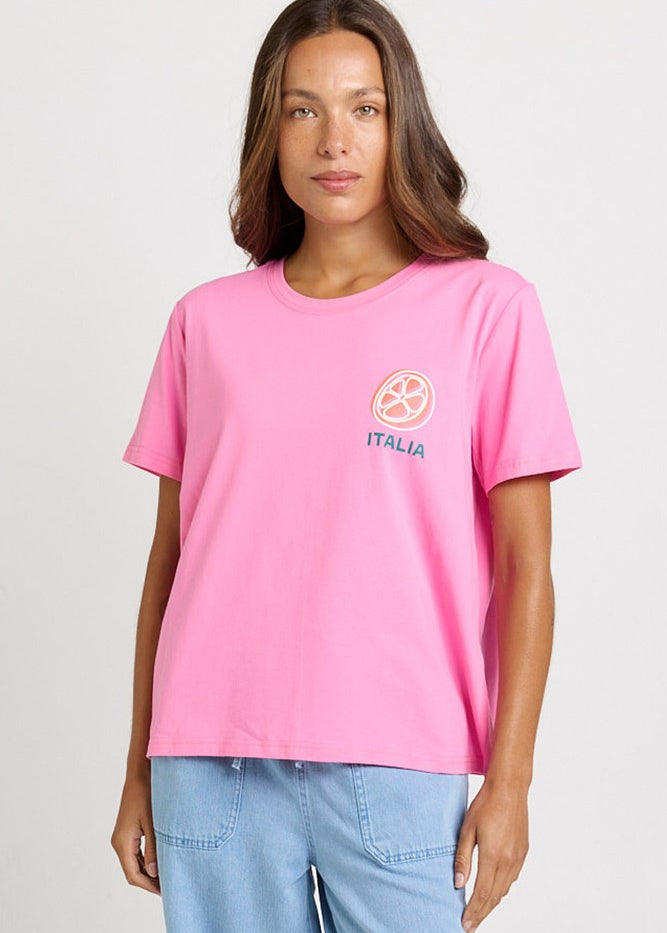 Betty Basics Ellia Print Tee in Italian Orange Print