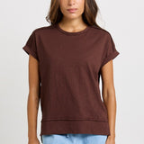 Betty Basics Shirley Short Sleeve Tee in Chocolate