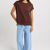 Betty Basics Shirley Short Sleeve Tee in Chocolate - view 2