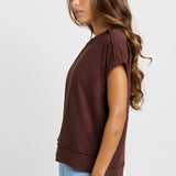 Betty Basics Shirley Short Sleeve Tee in Chocolate - view 3