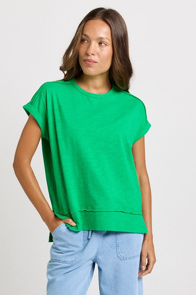 Betty Basics Shirley Short Sleeve Tee in Green