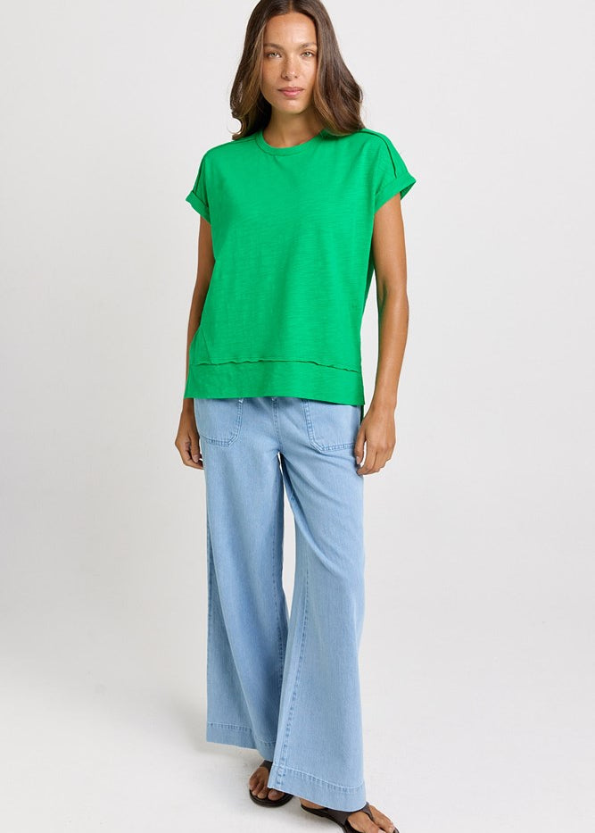 Betty Basics Shirley Short Sleeve Tee in Green - view 2