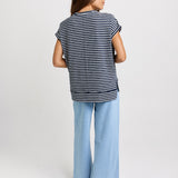 Shirley Short Sleeve Tee - Navy Stripe