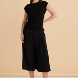 Cuff Rib Tee - Black