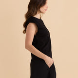 Cuff Rib Tee - Black