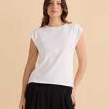 Cuff Rib Tee - White
