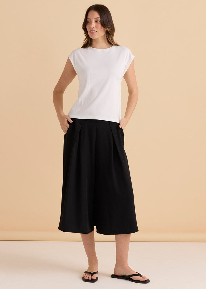 Cuff Rib Tee - White