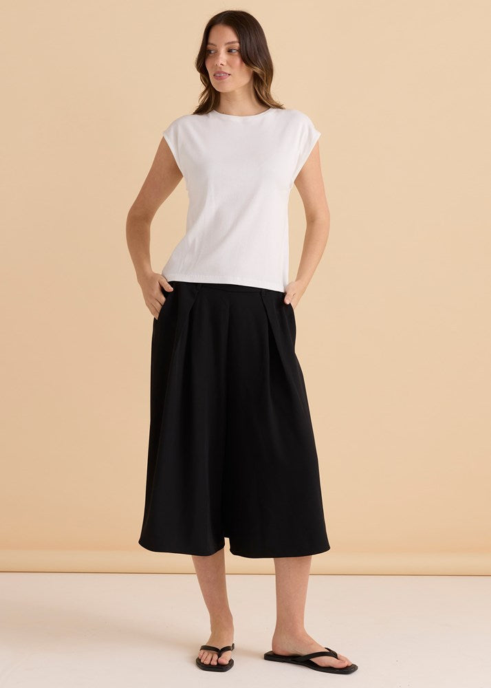 Cuff Rib Tee - White