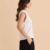 Cuff Rib Tee - White