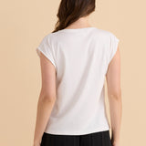 Cuff Rib Tee - White