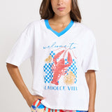 Betty Basics V-Neck Boxy Tee in La Dolce Vita Print