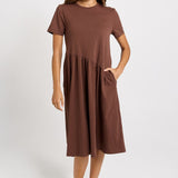 Betty Basics Ava Asymmetrical Dress in Chocolate