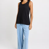 Betty Basics Rory Slub Tank in Black - view 2
