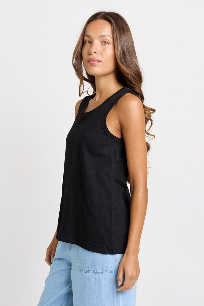 Betty Basics Rory Slub Tank in Black - view 3
