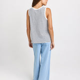 Rory Slub Tank - White/Navy Stripe