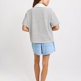 Freddy Polo Top - White/Navy Stripe