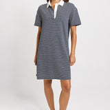 Betty Basics Freddy Polo Dress in Navy/White Stripe