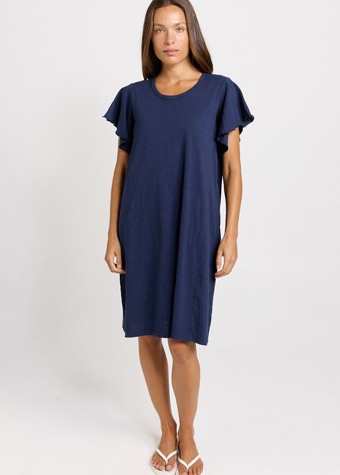 Betty Basics Celene Frill Dress in Navy