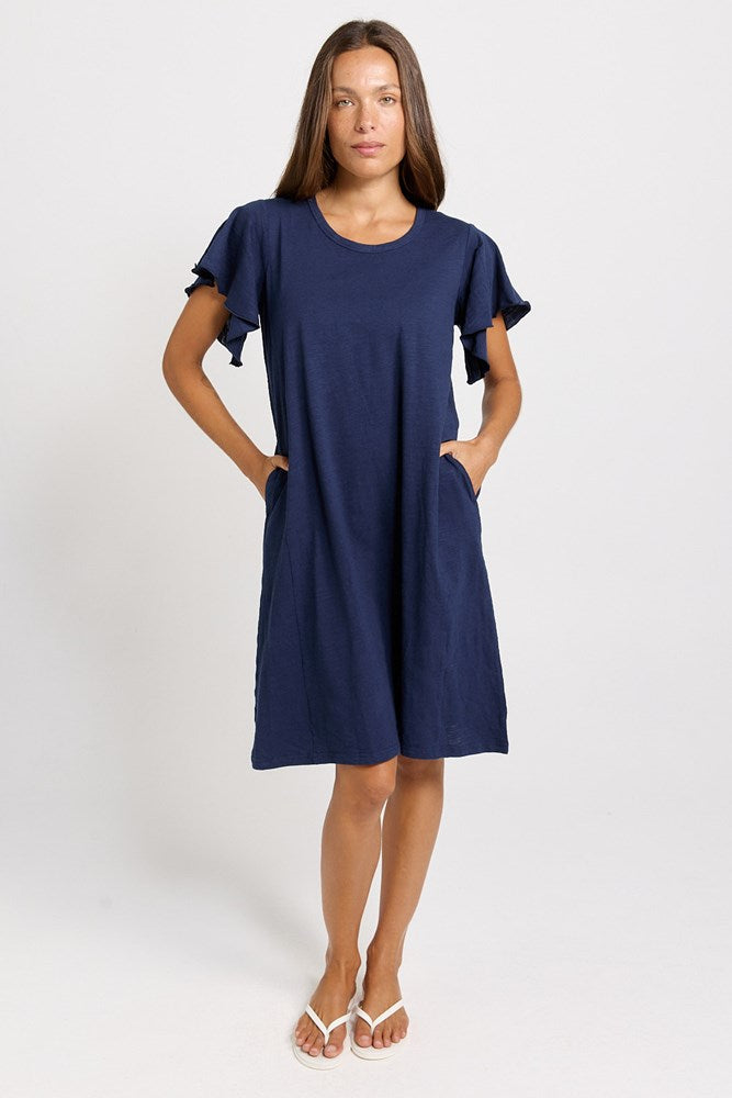 Betty Basics Celene Frill Dress in Navy - view 2
