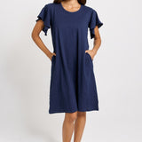 Betty Basics Celene Frill Dress in Navy - view 2