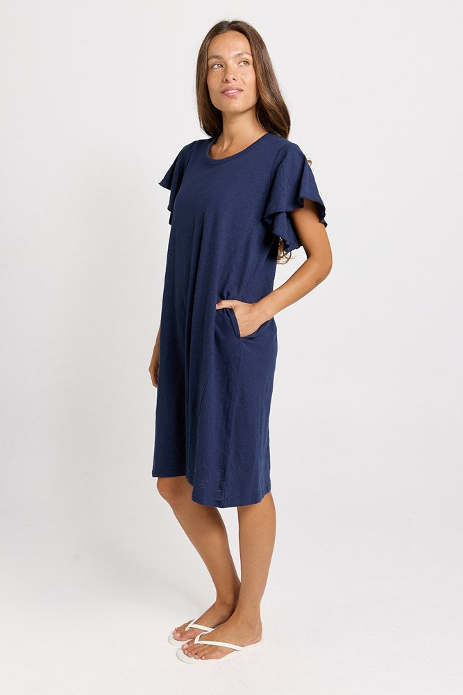 Betty Basics Celene Frill Dress in Navy - view 3