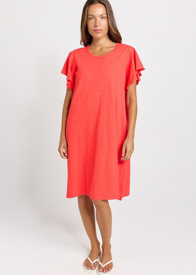 Betty Basics Celene Frill Dress in Red