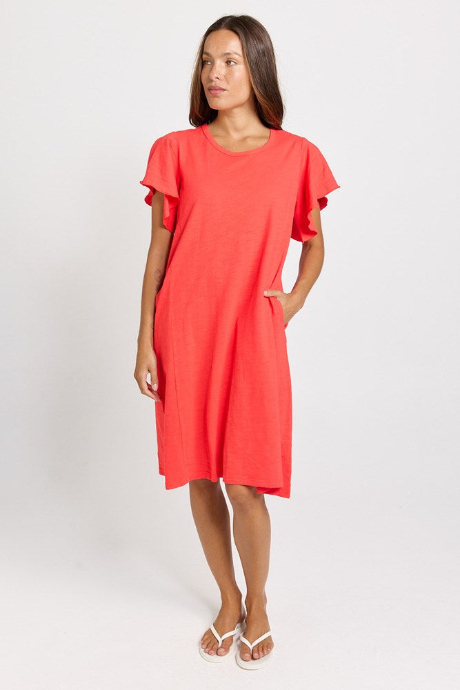 Betty Basics Celene Frill Dress in Red - view 2