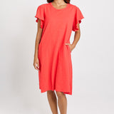 Betty Basics Celene Frill Dress in Red - view 2