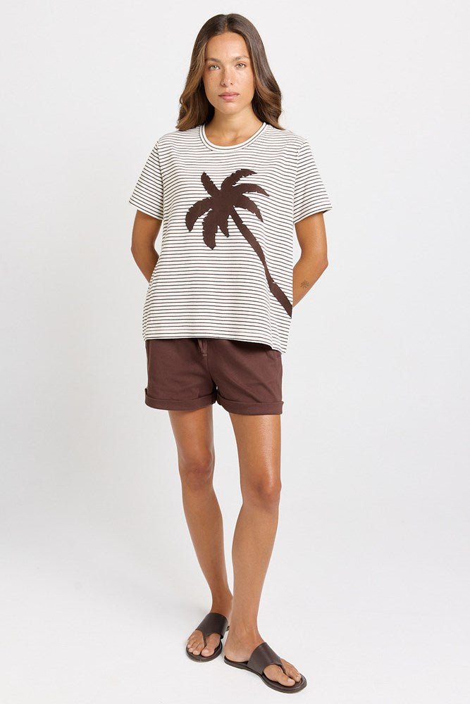 Betty Basics Tibby Tee in Chocolate Stripe - view 2