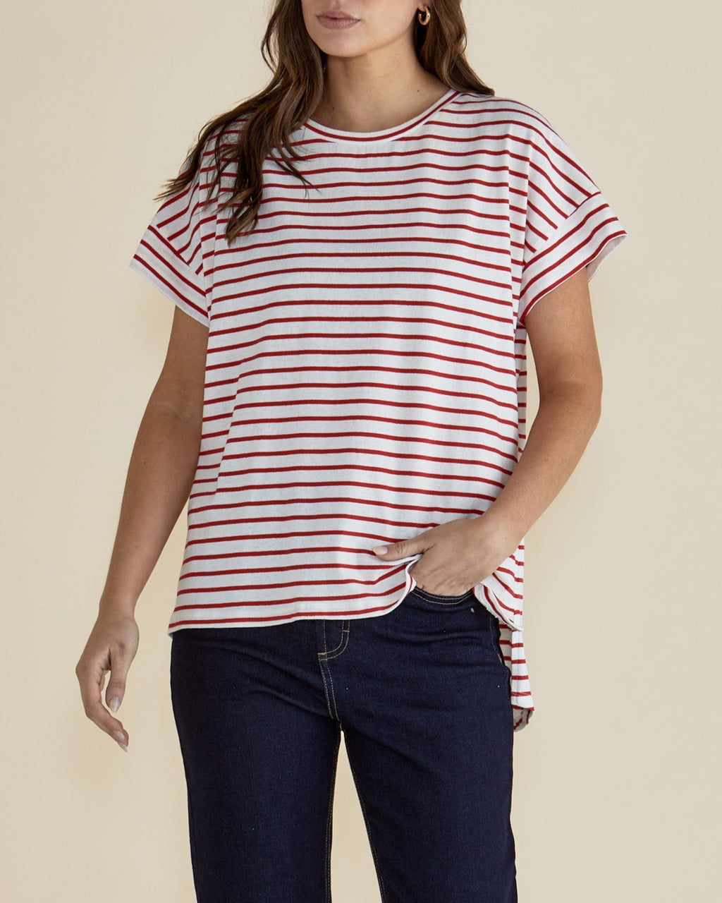 WILLA TEE - Red Stripe