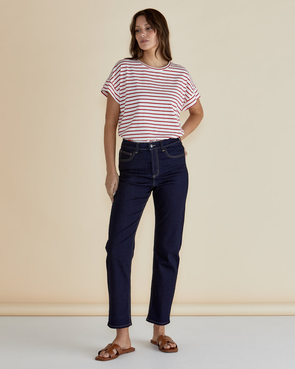 WILLA TEE - Red Stripe