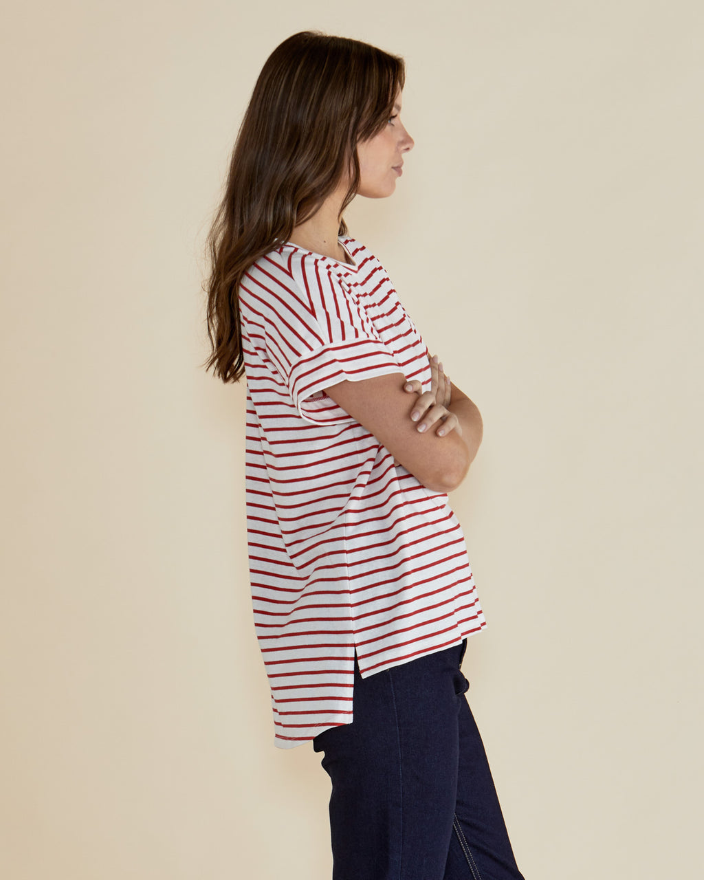 WILLA TEE - Red Stripe