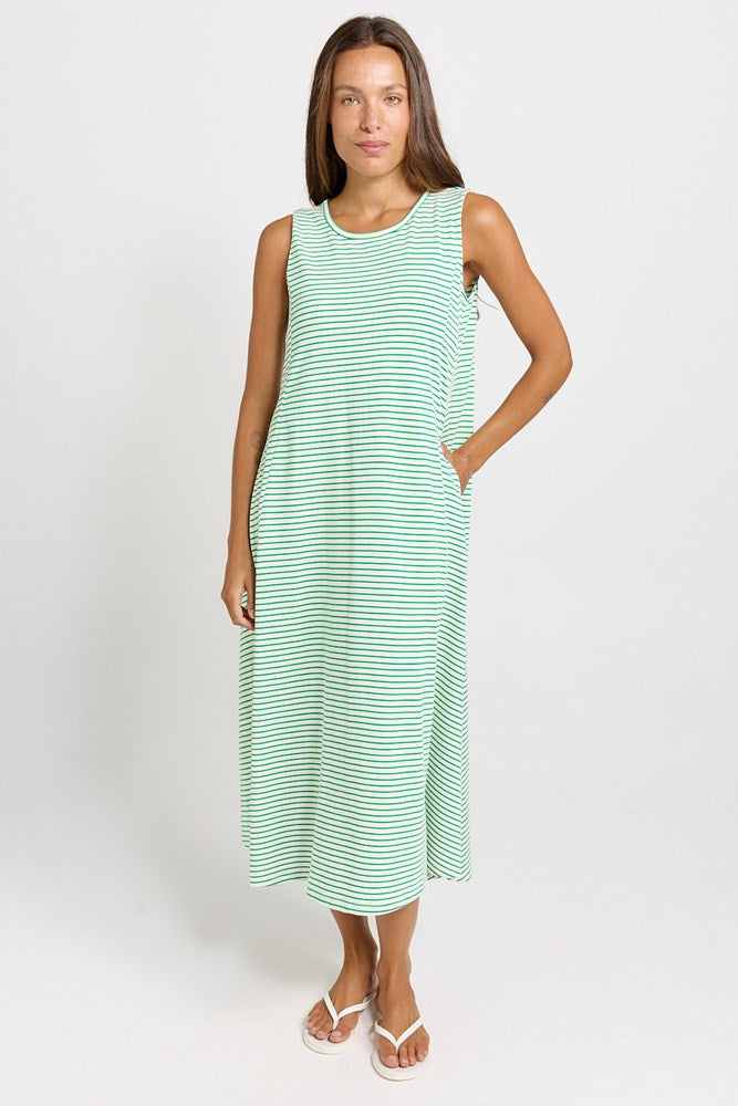 Betty Basics Sabrina Maxi Dress in Green Stripe