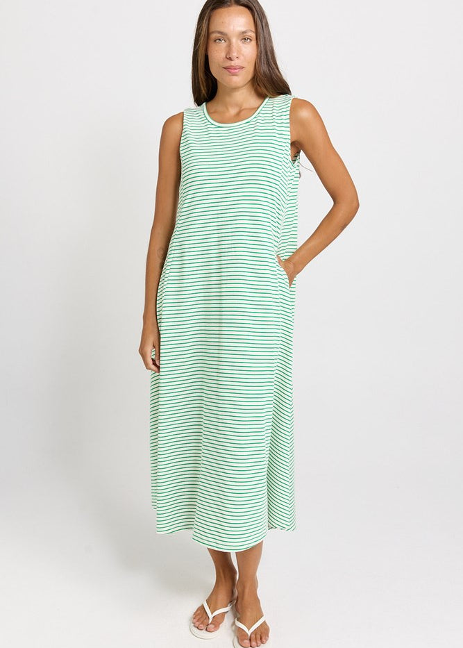 Betty Basics Sabrina Maxi Dress in Green Stripe
