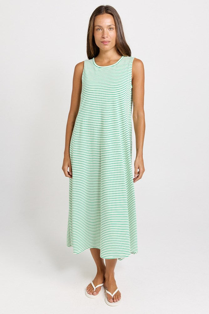 Betty Basics Sabrina Maxi Dress in Green Stripe - view 2