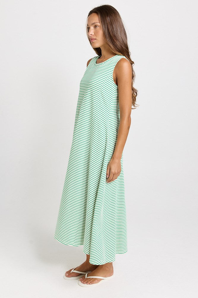 Betty Basics Sabrina Maxi Dress in Green Stripe - view 3