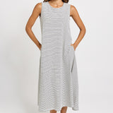 Betty Basics Sabrina Maxi Dress in Navy Stripe