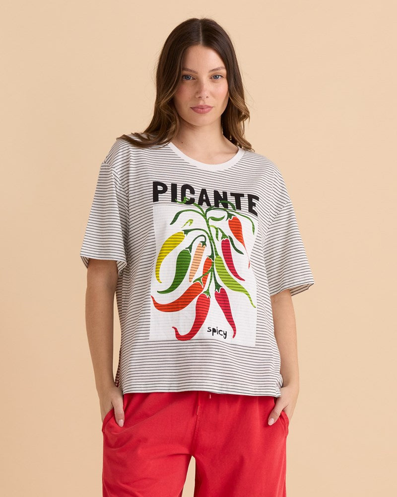 Relax Boxy Tee - Chilli Print