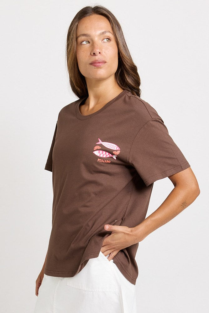 Betty Basics Relax Boxy Tee in Pescado Print - view 3
