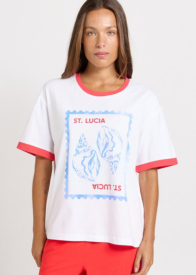 Betty Basics Relax Boxy Tee in St Lucia Print