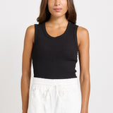 Betty Basics Francis Rib Tank in Black