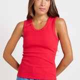 Betty Basics Francis Rib Tank in Red