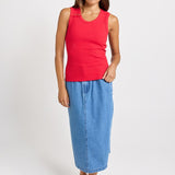 Betty Basics Francis Rib Tank in Red - view 2